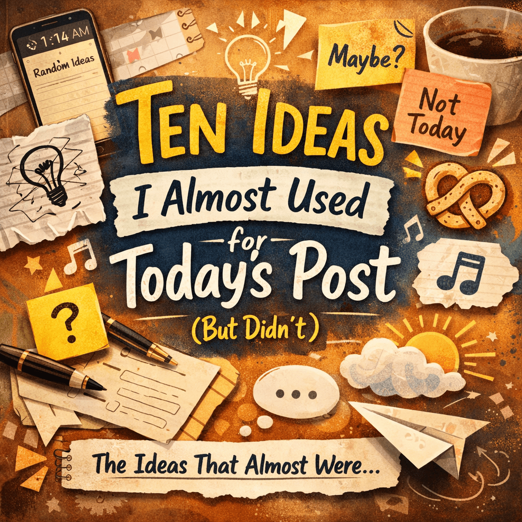 10 Ideas I Almost Used for Today’s Post (But&nbsp;Didn’t)