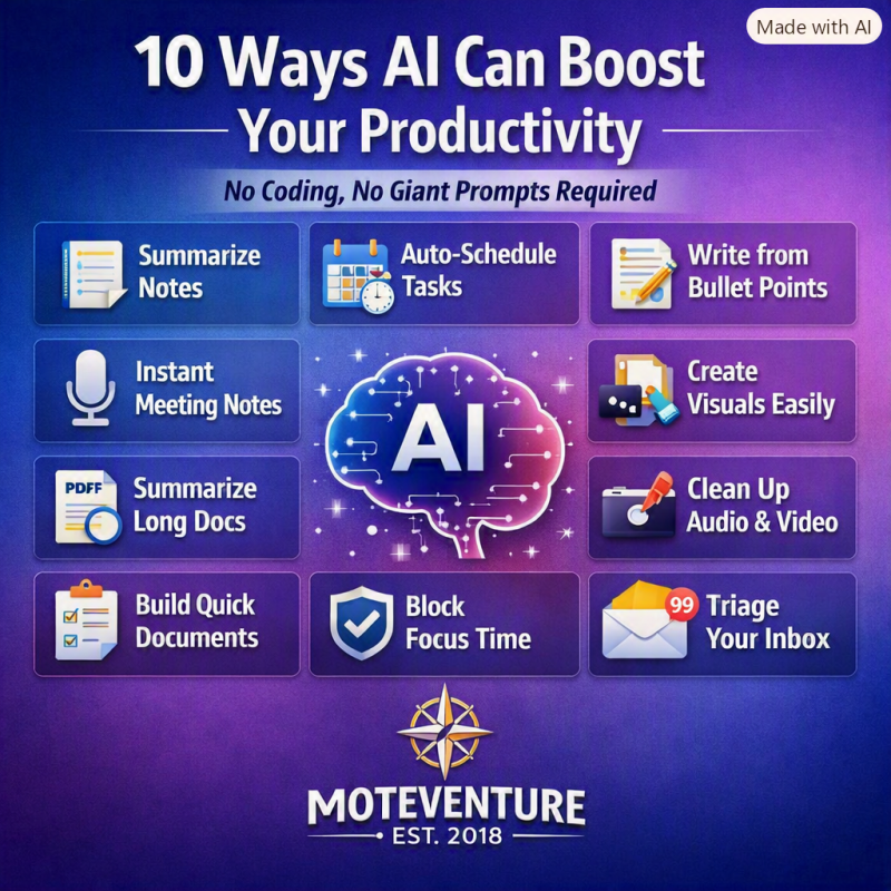 10 Ways AI Can Boost Your Productivity — No Coding, No Giant Prompts&nbsp;Required
