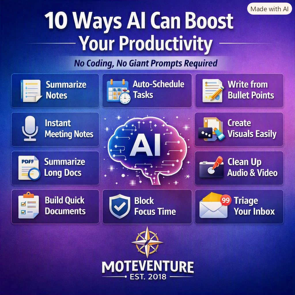10 Ways AI Can Boost Your Productivity — No Coding, No Giant Prompts&nbsp;Required
